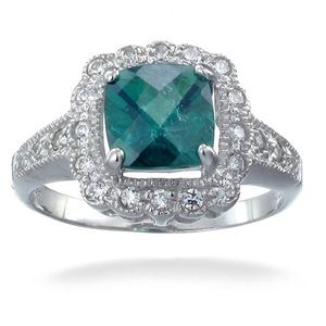 Sterling silver paraiba topaz ring